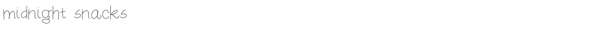 Sample characters Midnight Snacks Font